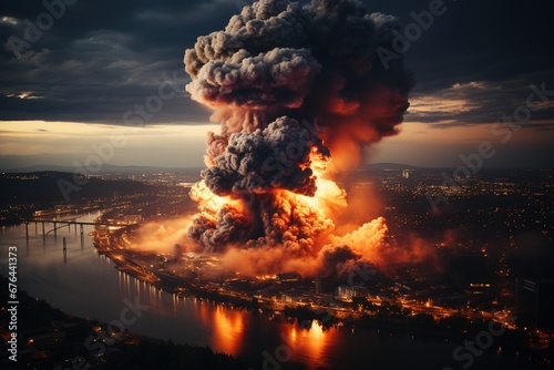 Detonation of atomic bomb, huge mushroom cloud photo