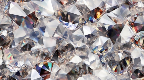 Seamless White Diamond pattern background, abstract gem, crystal texture close up, illustration of a background