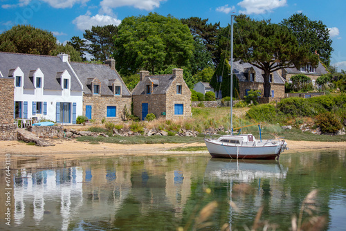 Photos Paysage breton dans le Golfe du Morbihan en Bretagne, France.