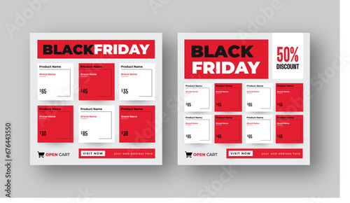 Black friday product sale promotion web banner social media post, product catalog square template design