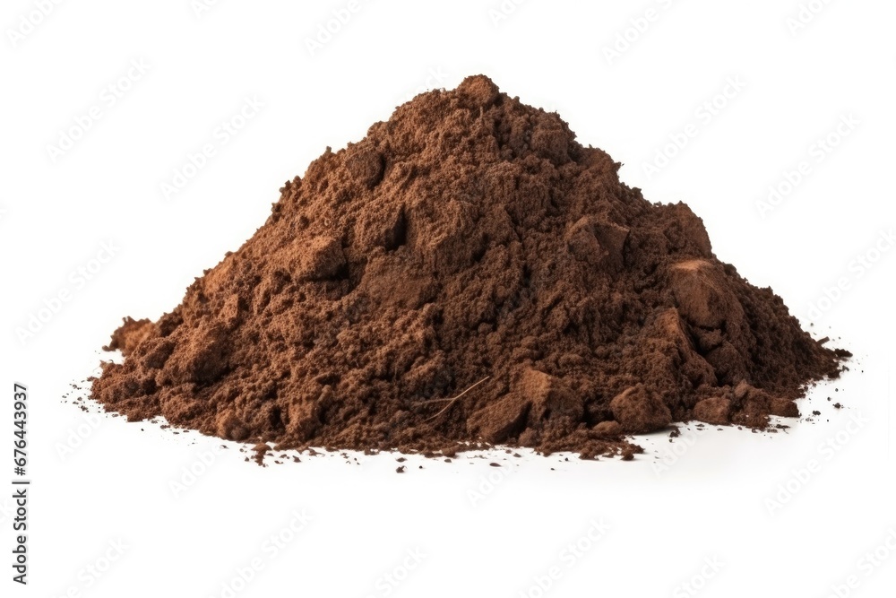 Small heap of soil humus isolated on white background. Pile of organic compost or ground. Small heap of soil humus isolated on white background. Pile of organic compost or ground.