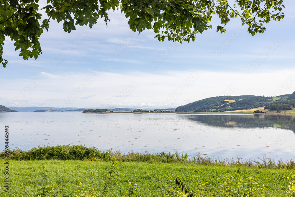 Landscape with sea and blue sky,Ekne,Trøndelag,Norway