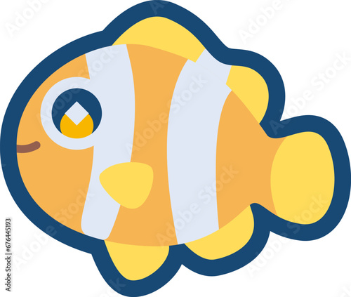 かわいいクマノミのイラスト