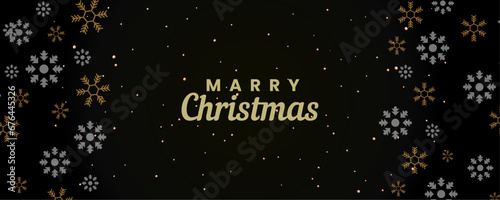 Modern Luxury elegant black marry christmas and happy new year banner background vector illustration
