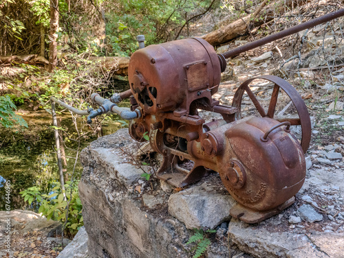 Old Gorman Springs water pump at Colorado Bend State Park photo