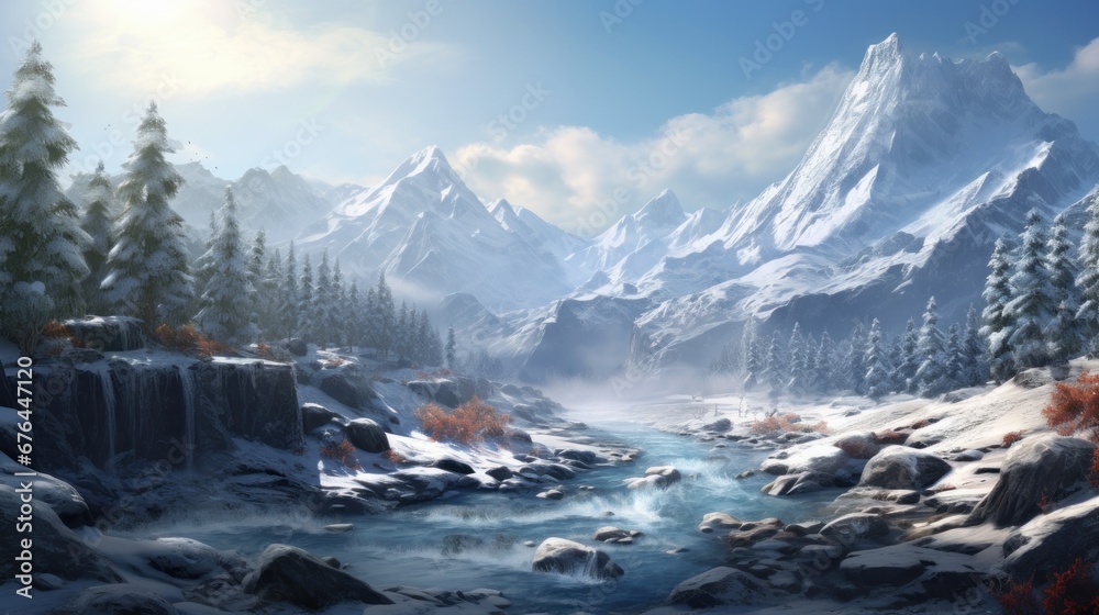Winter landscape with stunning views that hides its secret secrets and stories game art Winter landscape with stunning views that hides its secret secrets and stories game art