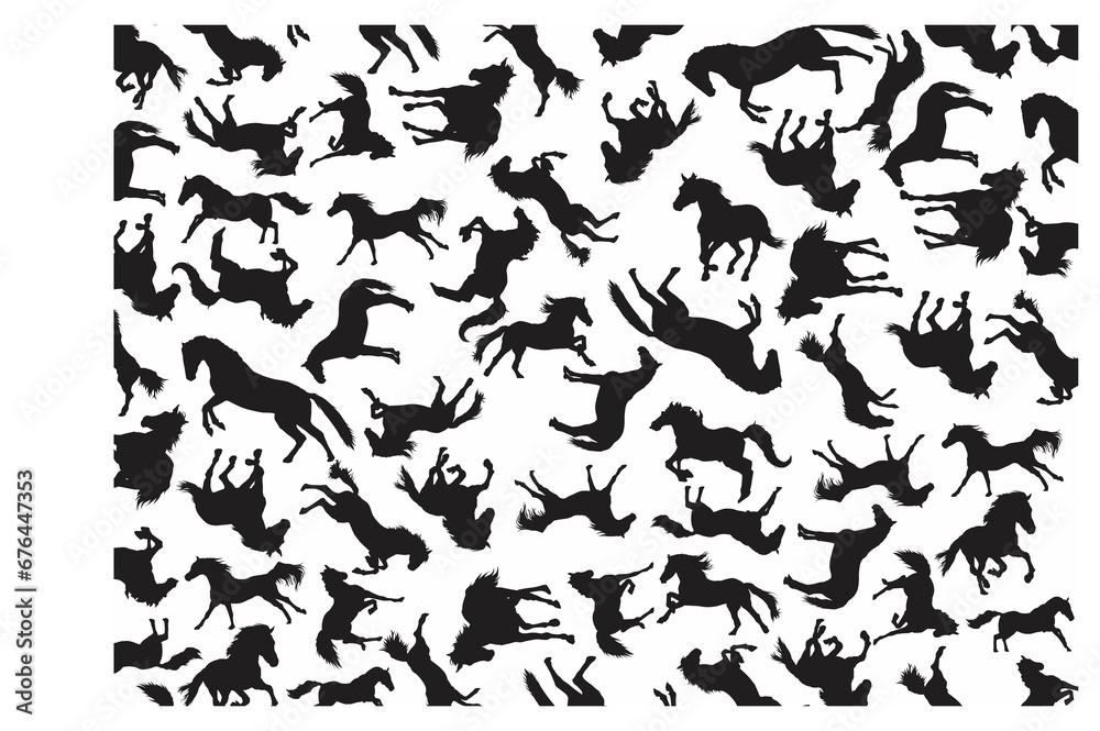 Horse Silhouette Pattern Background