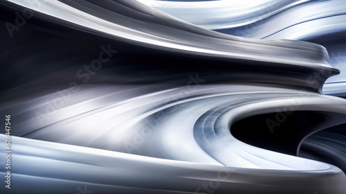 Abstract digital Architecture, glowing tall building. View of futuristic background.