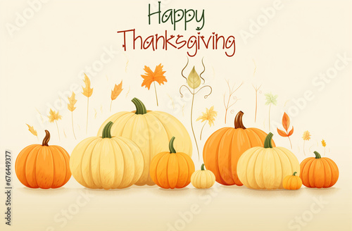 vector illustration of thanksgiving sentiments or pumpkins