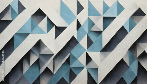 minimalist background adorned with a repeating pattern of abstract shapes between blue, white