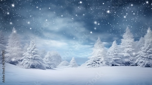 Winter Wallpaper, background breathtaking views and falling snowflakes © Damian Sobczyk
