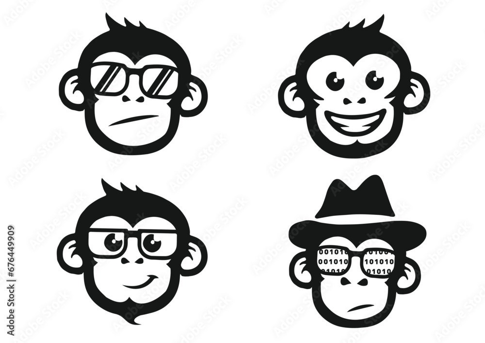 Vector 4 monkeys icon Vector 4 monkeys icon