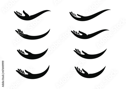 Vector hand icons set