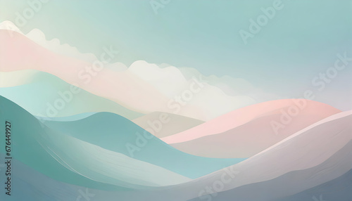 minimalist background adorned with a gradient of tranquil pastel colors, carefully curated to evoke a sense of calm and serenity. creative expression, contemporary design, and tranquil visual concepts