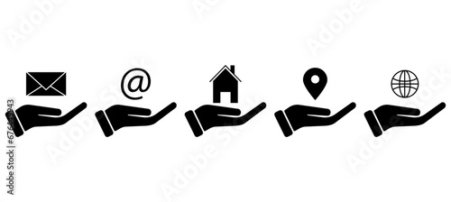 Gesture isolated on white background with clipping path, helping hand outstretched for salvation,internet, house, letter, internet