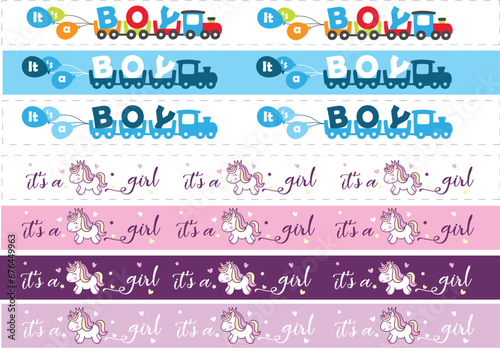 Vector gender reveal bands