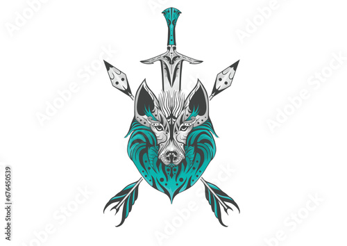 Vector ancient dire wolf 