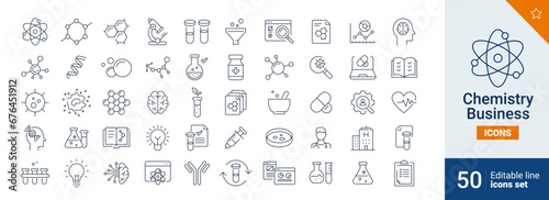 Chemistry icons Pixel perfect. Search, innovate, laboratory, .... photo