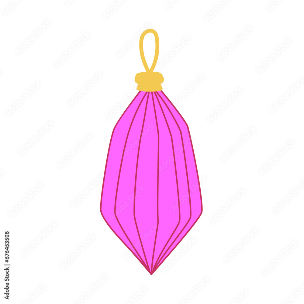 Christmas retro dark pink and yellow decoration. Christmas ball. Vector Vintage retro elements. Christmas retro dark pink and yellow decoration. Christmas ball. Vector Vintage retro elements.