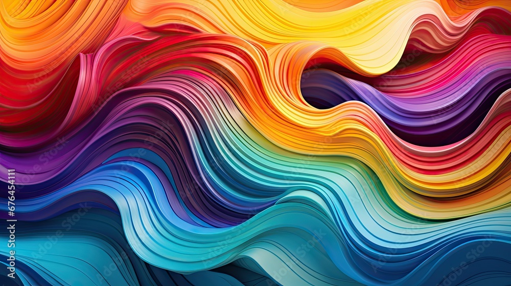 Multicolored liquid waves abstract background. Generative AI Multicolored liquid waves abstract background. Generative AI
