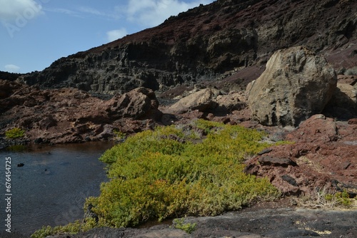 Coastal landscape with rocky cliffs