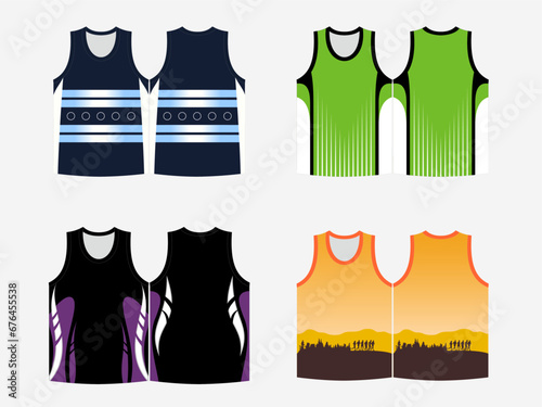 SPORTS AUTHLETIC SINGLET PACK OF 4 ARTWORK MOCKUP LATEST DESIGNS 