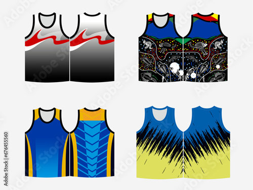 SPORTS AUTHLETIC SINGLET PACK OF 4 ARTWORK MOCKUP LATEST DESIGNS 