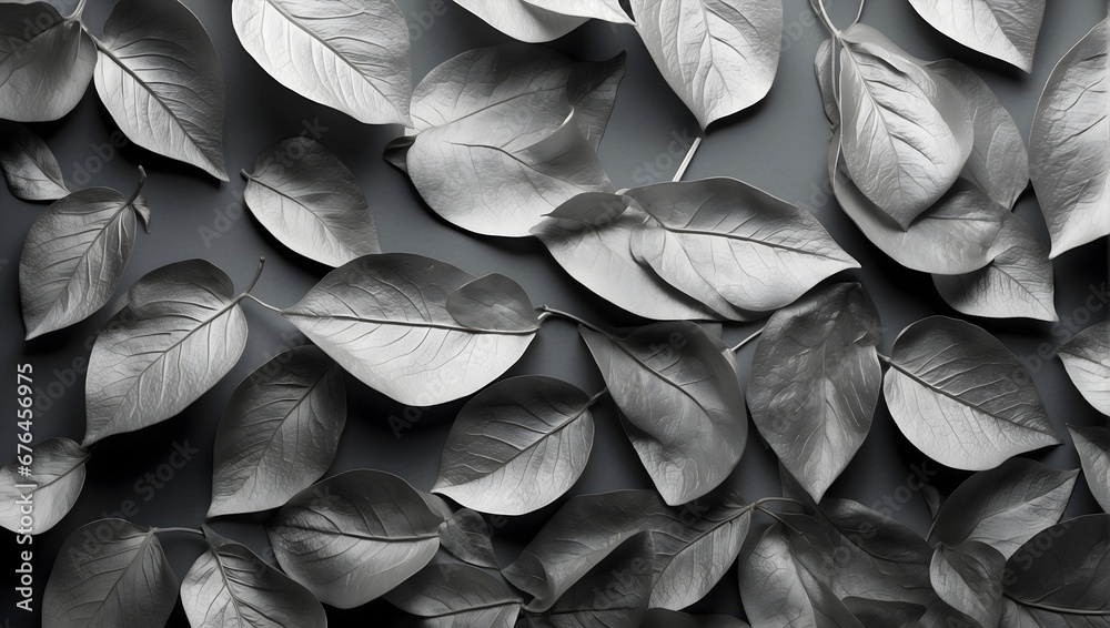 silver paper background with leaves silver paper background with leaves
