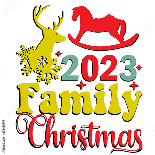 2023 Family Christmas, SVG Retro Design	
