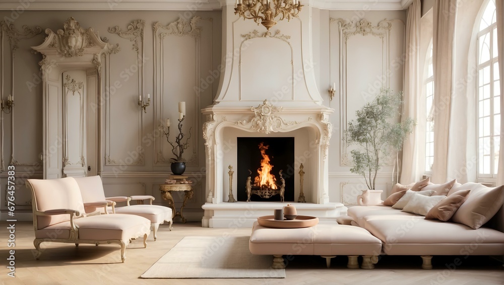 a living room filled with furniture and a fire place a living room filled with furniture and a fire place