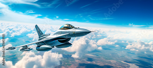 Wallpaper Mural Fighter jet F-16 in the sky.  Torontodigital.ca