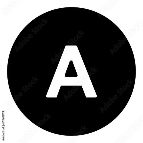 Free Download A capital letter A symbol in the center. Isolated white symbol in black circle. Vector illustration on white background - GFXLoad