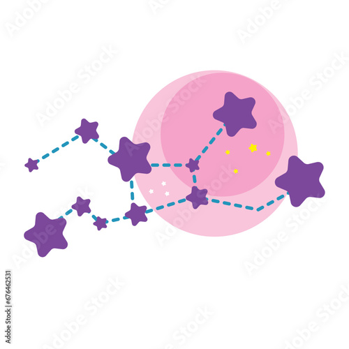 Isolated sagittarius star constellation zodiac symbol Vector