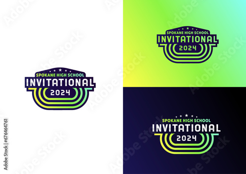 Running track logo design concept