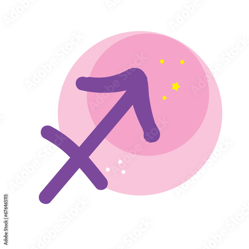 Isolated sagittarius colored zodiac sign symbol Vector