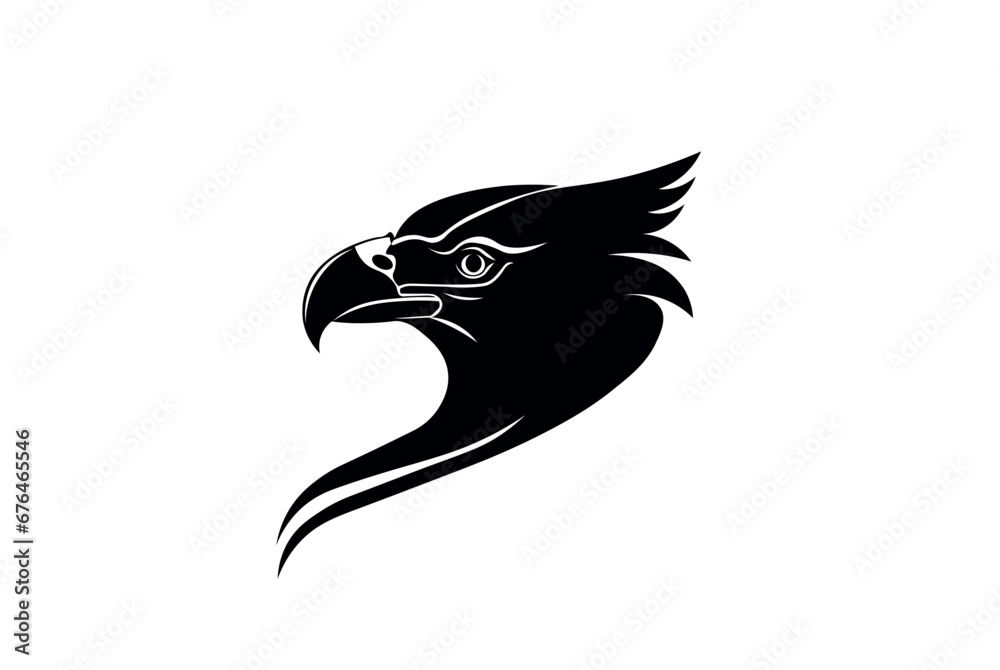 Vector illustration of an eagle head on a white background