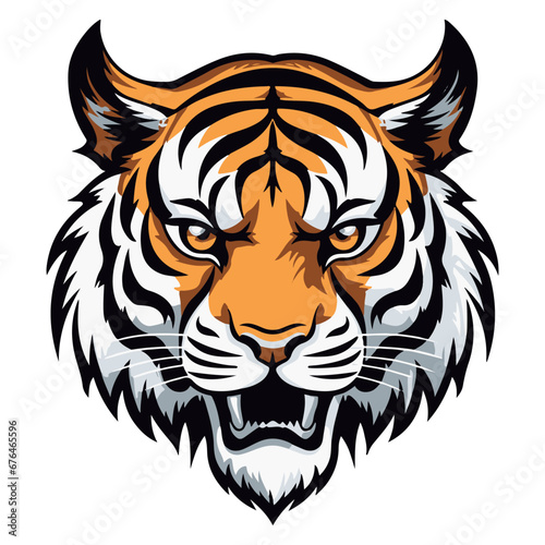 Tiger head cartoon mascot logo vector