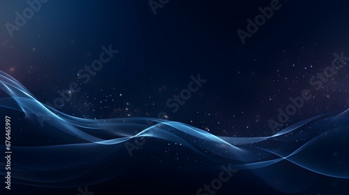 Dynamic Wallpaper of soft Waves in navy blue Colors. Elegant Presentation Background