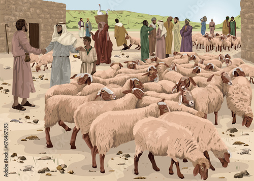 Wallpaper Mural Sheep being purchased by the Good Shepherd