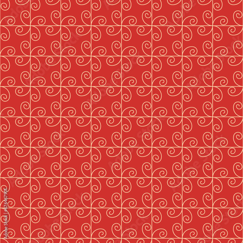 Cardinal Red and peach tile geometric pattern in a seamless background pattern for wallpaper, graphics, backdrop designs.