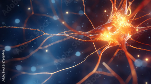 Neurons In Brain growlight   background with space © SizeSquare's