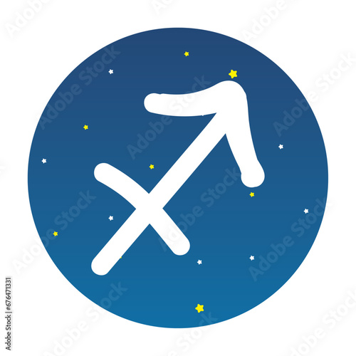 Isolated sagittarius colored zodiac sign symbol Vector