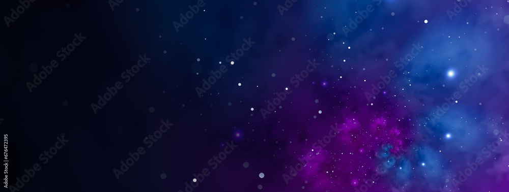 Starry blue sky. Abstract background with nebula, cosmo, and galaxy.