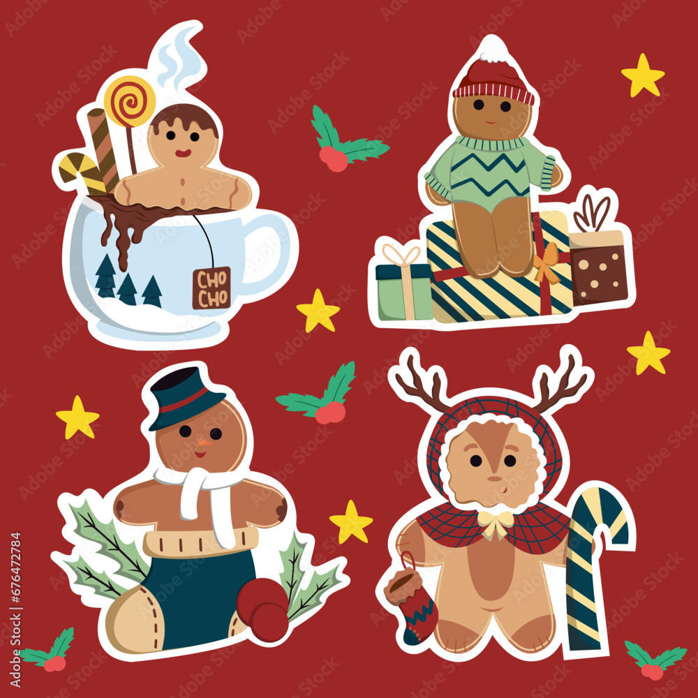 Illustration of christmas gingerbread cookies