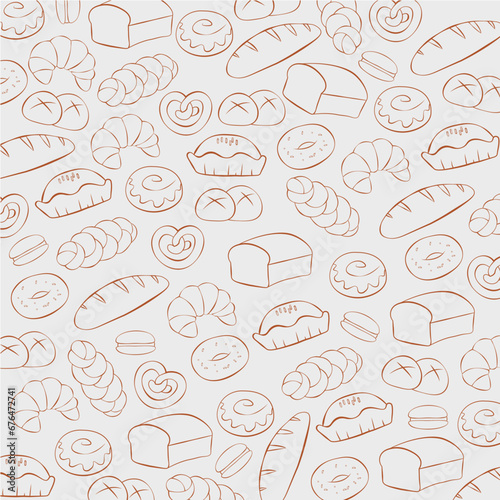 vector hand drawn bakery background photo