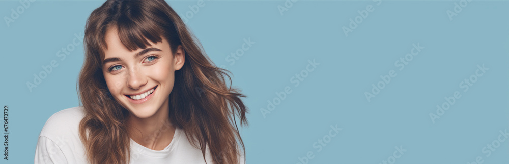 Beautiful American good woman nice fashion half body eye contact Beautiful American good woman nice fashion half body eye contact
