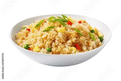 Sizzling Egg Fried Rice Isolated on Transparent Background