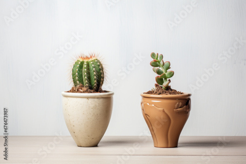 Beautiful little succulents in a decorative pot. Concept of nature, indoor plants, urban gardening, hobby.
