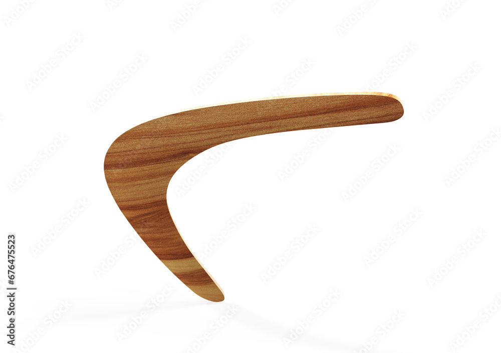 Boomerang isolated on white background. 3D render Boomerang isolated on white background. 3D render
