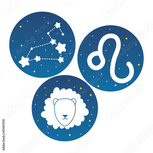 Set of star constellations and zodiac signs Vector